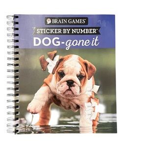 Brain Games Sticker by Number: Dog-Gone It (28 Images to Sticker) New
